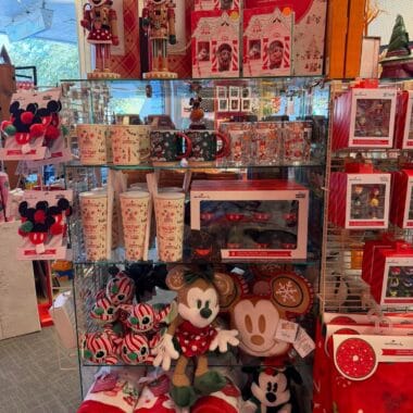 Disney Christmas plush toys and holiday decor for festive celebrations.