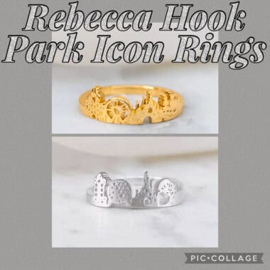 Rebecca Hook Park Icon Rings in gold and silver for Disney fans and jewelry lovers.