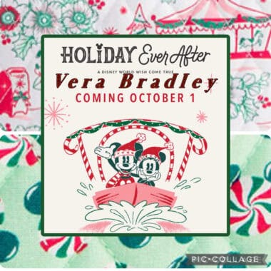 Disney holiday event poster featuring Mickey and Minnie Mouse in festive attire.